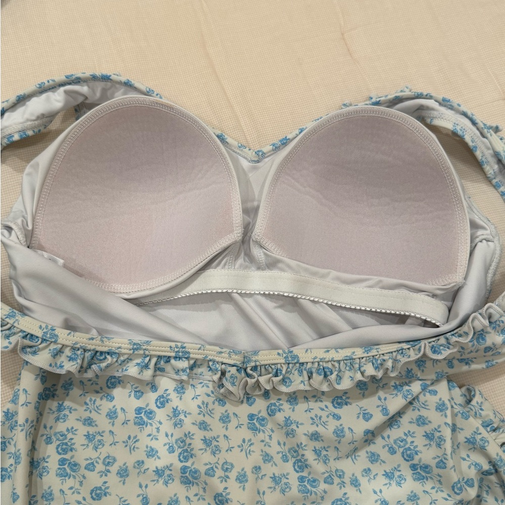 SweetHoney Floral One-Piece Swimsuit medium blue/cream - Picture 4 of 6